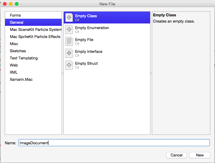 Adding an NSDocument to the project Adding an NSDocument to the project