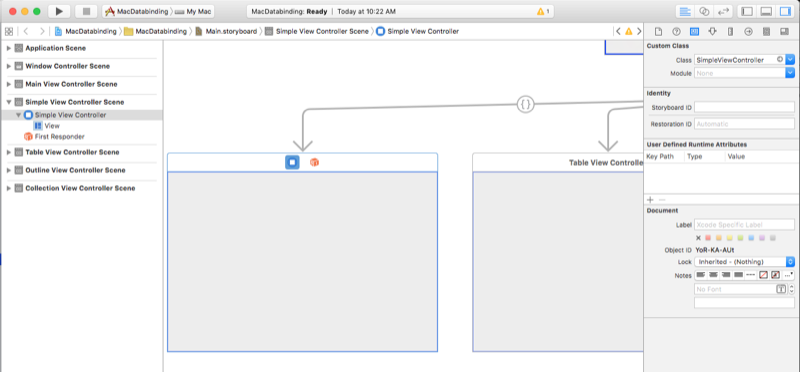 Adding a new view controller Adding a new view controller with a class named SimpleViewController.