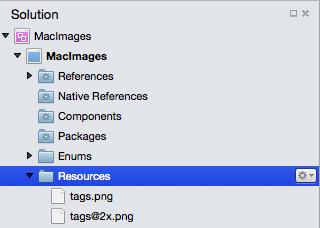 The new image files added to the Solution Pad The new image files added to the Solution Pad