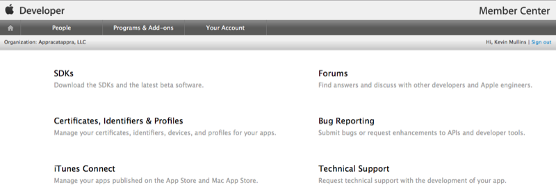 Logging into the Apple Developer Portal Logging into the Apple Developer Portal