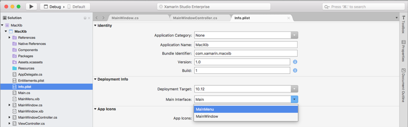 Setting the main menu Setting the main menu