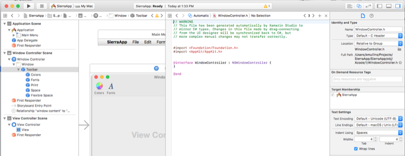 The matching .h file in Xcode The matching .h file in Xcode