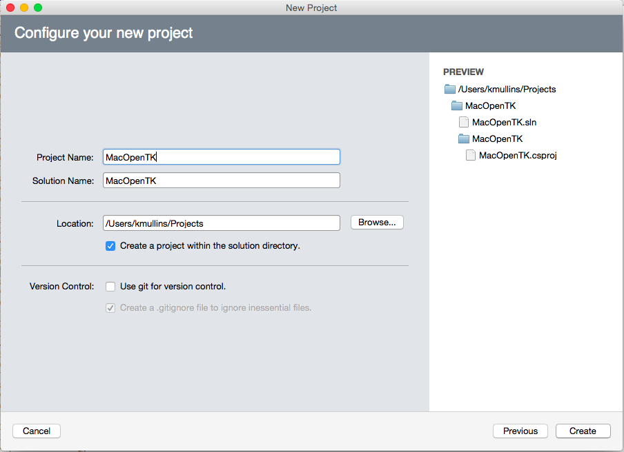 Setting the project name