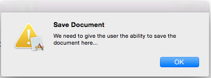 An alert with a OK button
