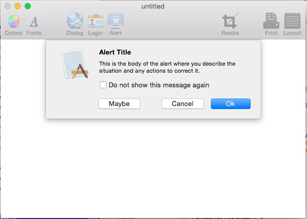 An alert with a suppress button display as a sheet