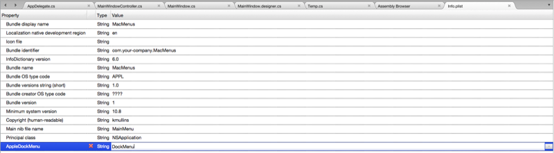 Adding the DockMenu item Adding the DockMenu item