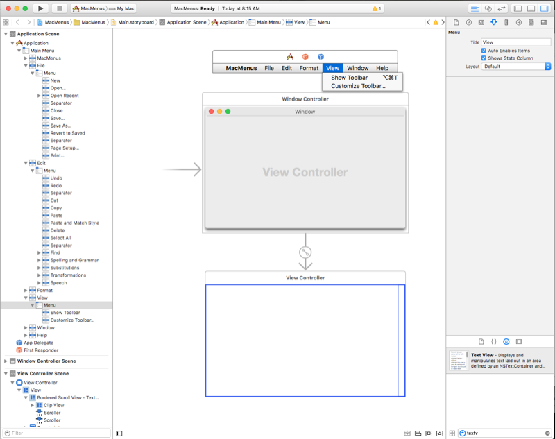 Editing the UI in Xcode Double-clicking the storyboard file to edit the UI in Xcode.
