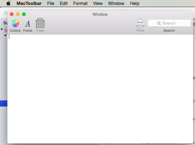A toolbar with an inactive trash item A toolbar with an inactive trash item