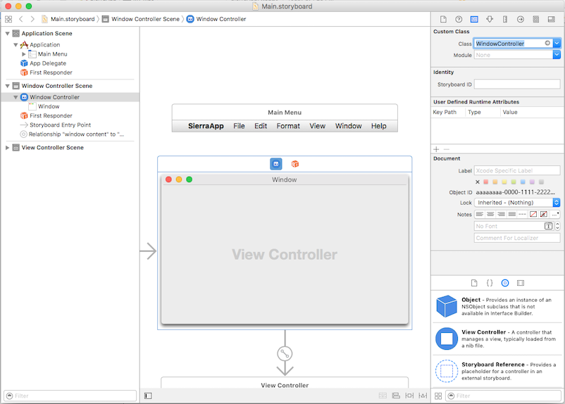 Setting a custom class name for the window controller Setting a custom class name for the window controller