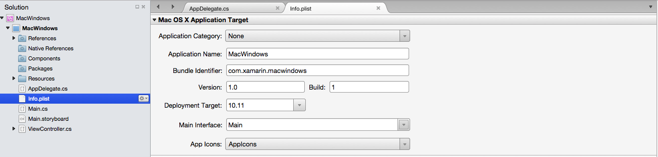 Editing Info.plist