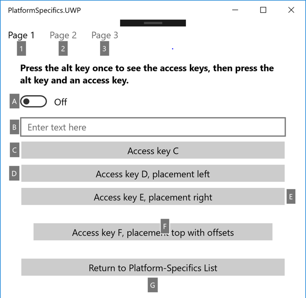 VisualElement access keys platform-specific VisualElement access keys platform-specific