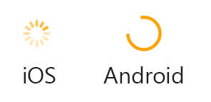 Screenshot of styled ActivityIndicator on iOS and Android Screenshot of styled ActivityIndicator on iOS and Android