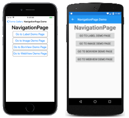 NavigationPage Example NavigationPage Example