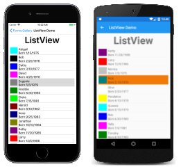 ListView Example ListView Example