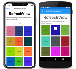 RefreshView example RefreshView Example