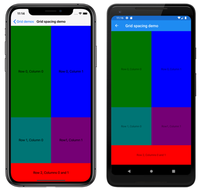 Grid without spacing between cells Screenshot of Grid with no spacing between cells
