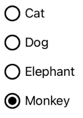 Default RadioButtons Screenshot of default RadioButtons