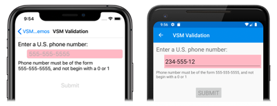 VSM validation - invalid VSM Validation: Invalid State