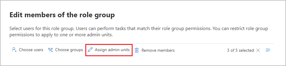 Assign admin units option when you edit role groups.