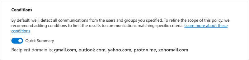 Communication Compliance condition builder example 7.