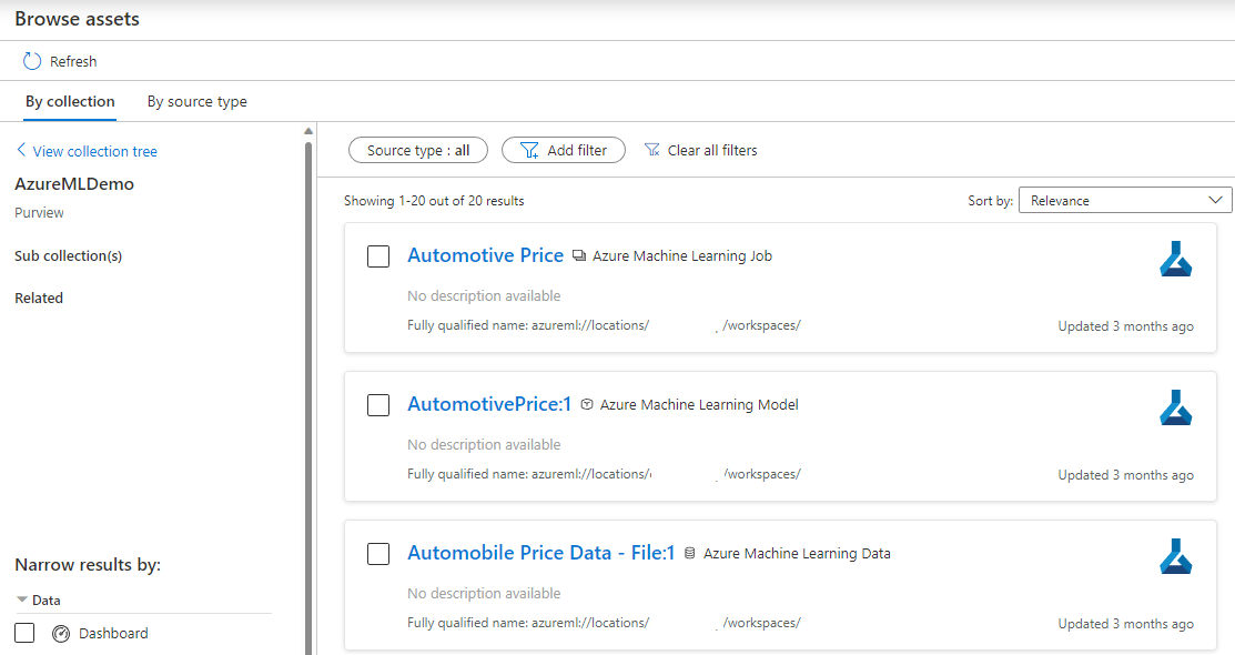 Screenshot of browsing by collection.