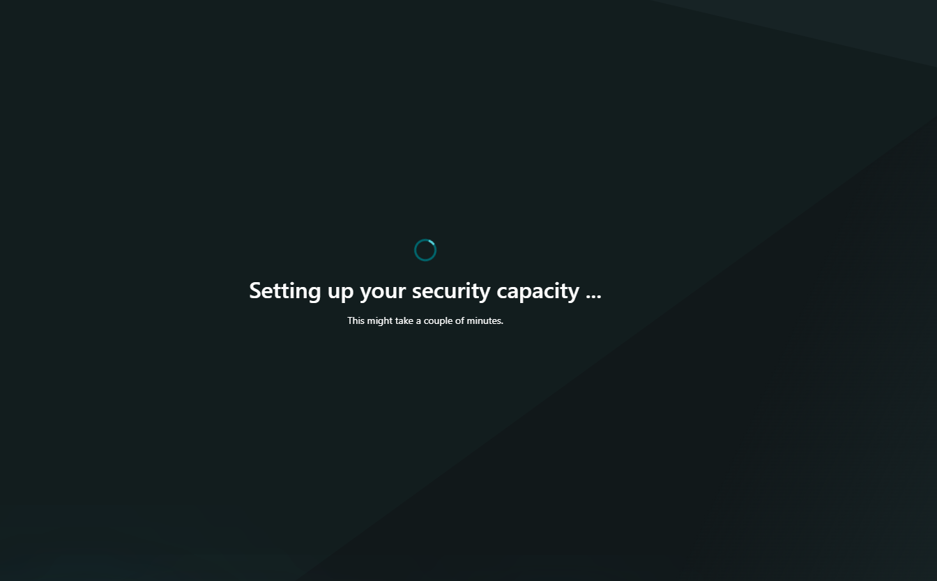 Screenshot of setting up your security capacity.
