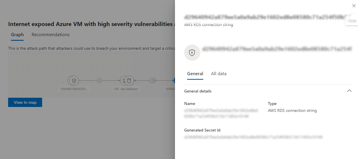 Screenshot of an Attack path graph detail screen.