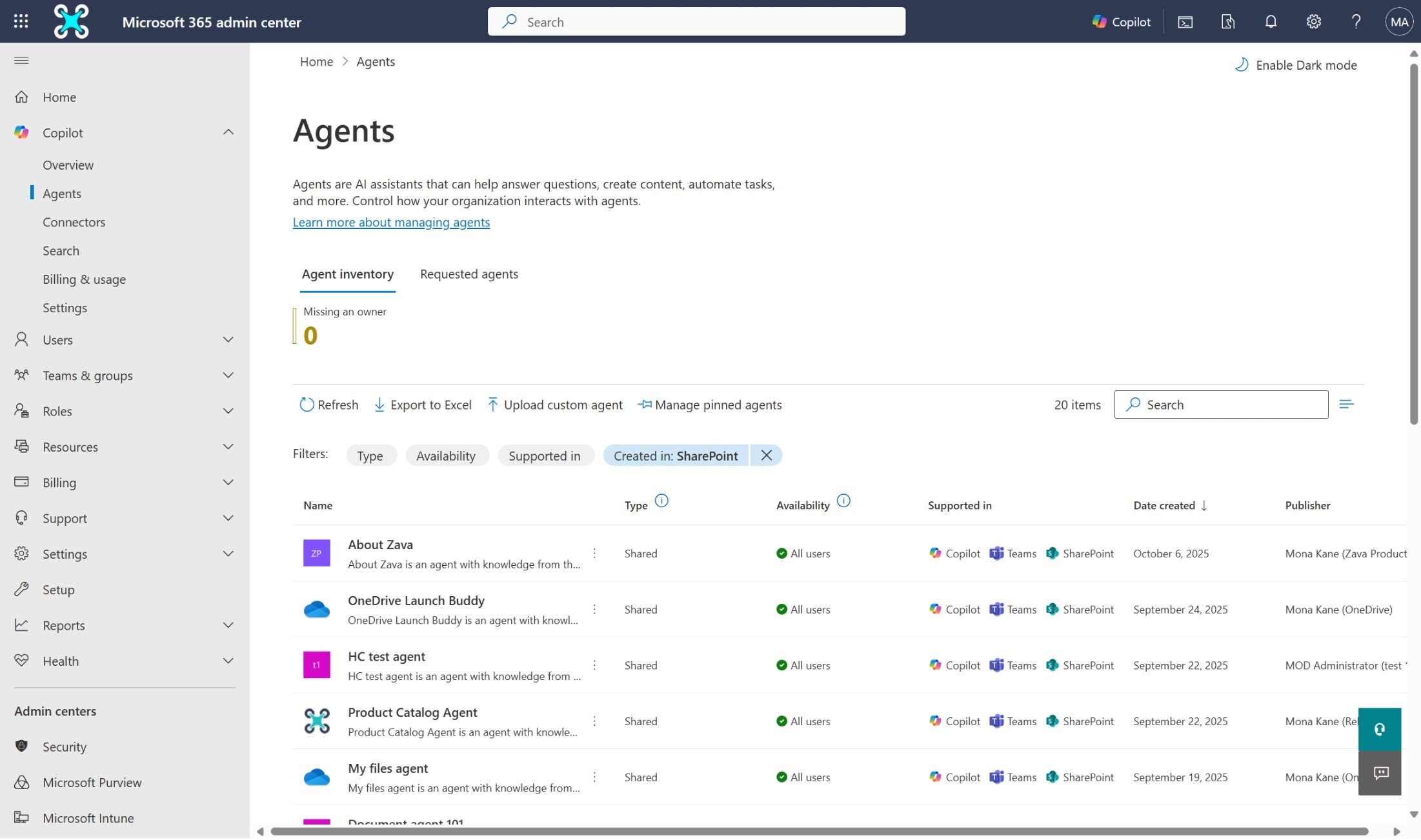 Agent Inventory