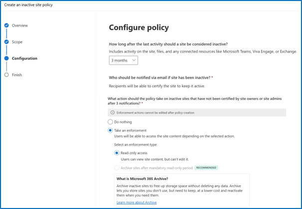 Screenshot of Configuration page.