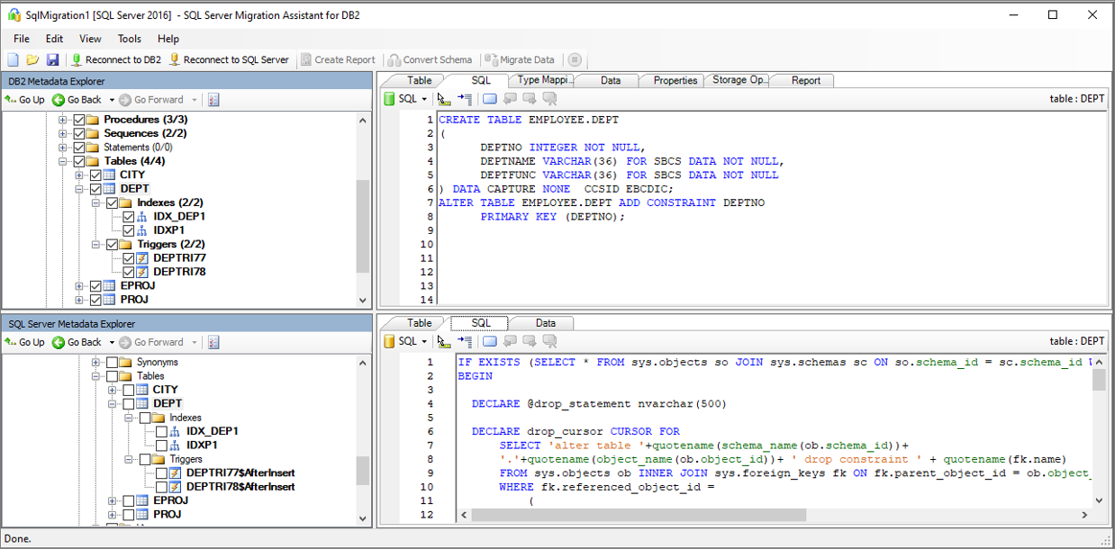 Screenshot showing a comparison of the converted objects to the original objects.