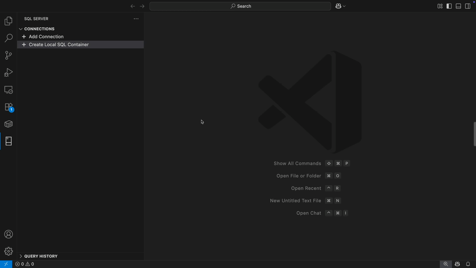 Screenshot showing animation of Local Container wizard part one.