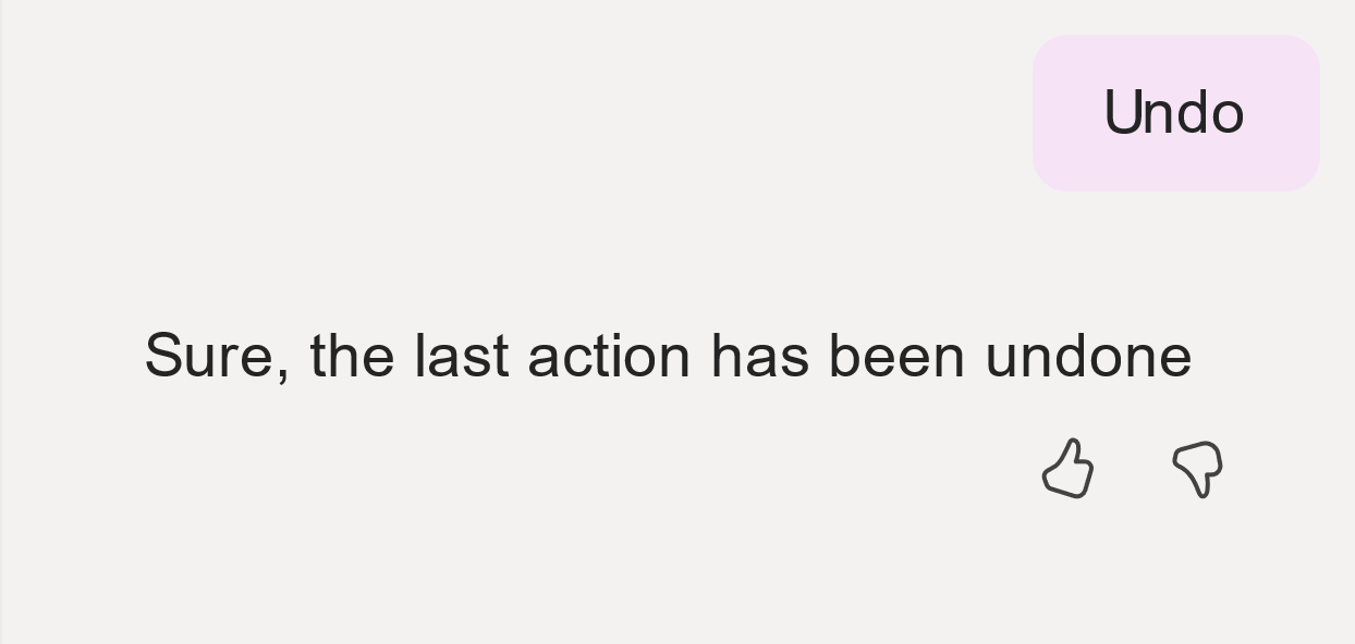 Screenshot of the response from Copilot after undoing changes.