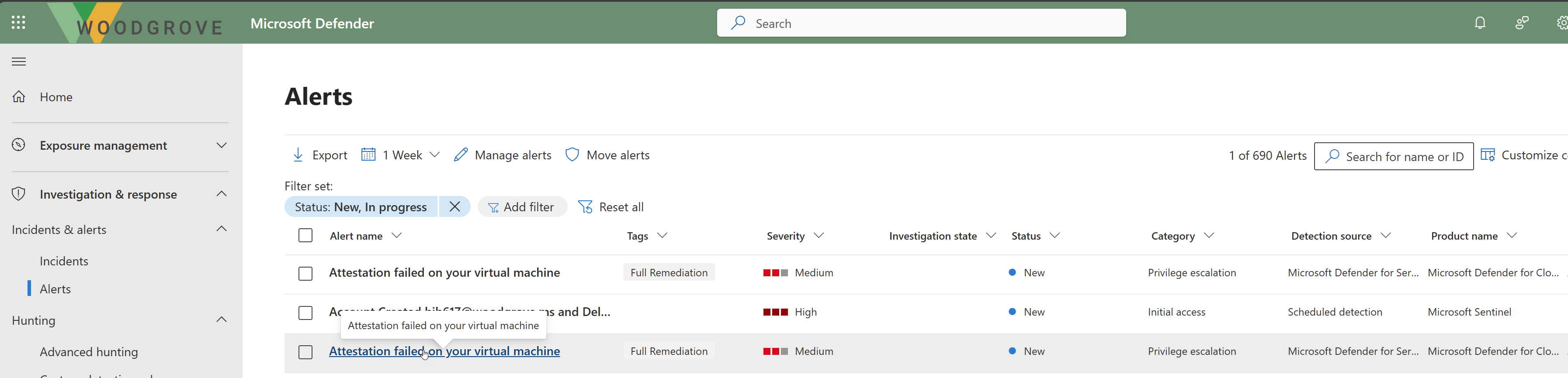 Screenshot of the Microsoft Defender XDR Alerts Queue page.