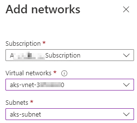 Screenshot of the 'Add networks' dialog.