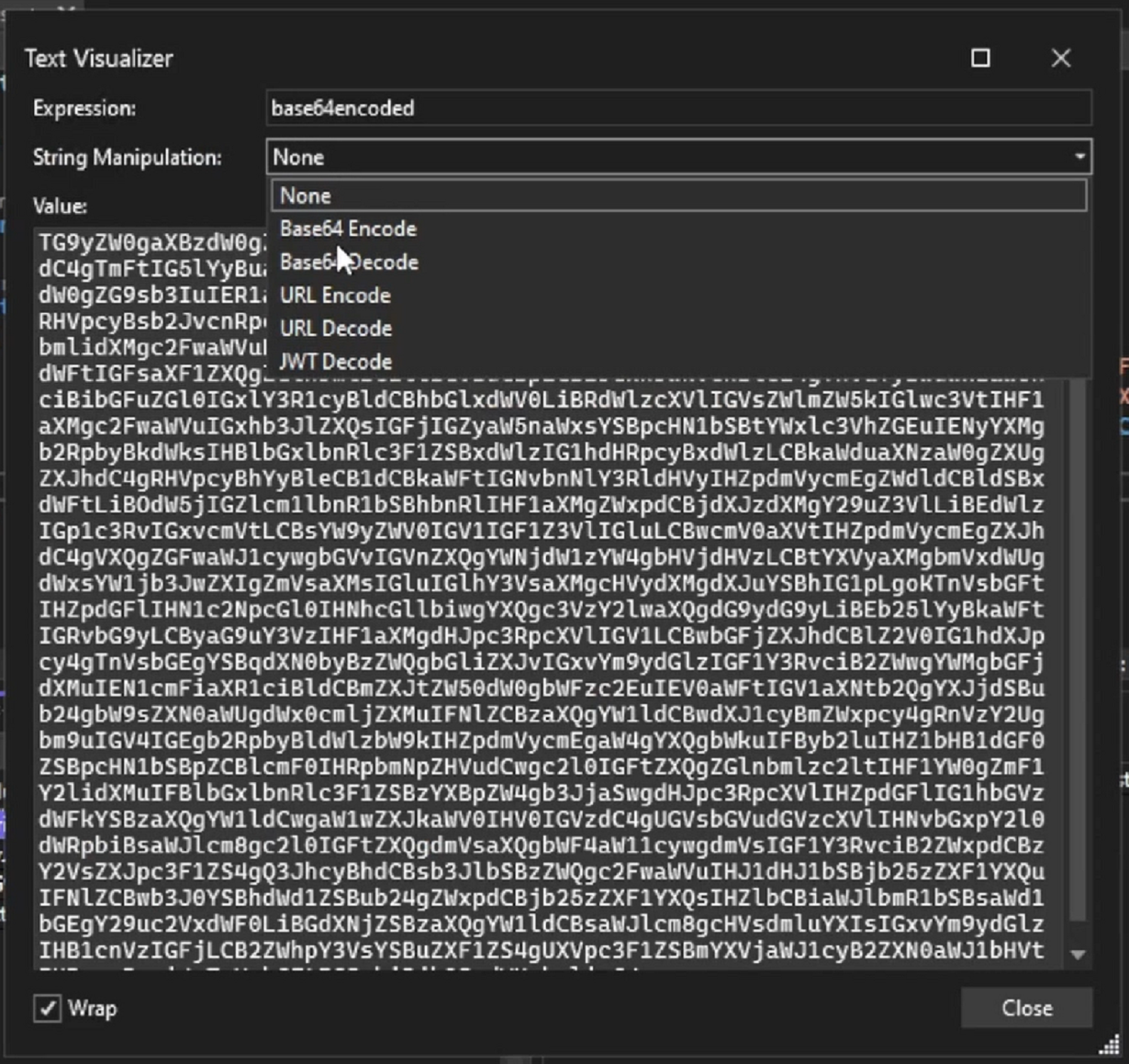 Text string visualizer Text string visualizer