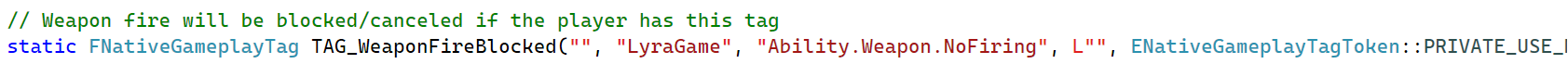 A screenshot of the expanded contents of the UE_DEFINE_GAMEPLAY_TAG_STATIC macro.