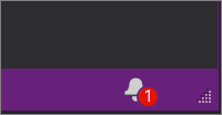 The notification icon in the Visual Studio IDE Screenshot showing the notification icon in the Visual Studio IDE.