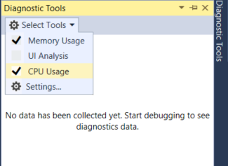 Diagnostic Tools Diagnostic Tools window