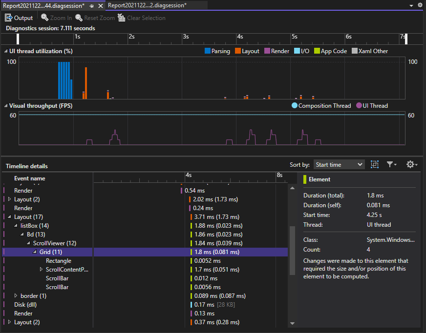 Profiling Tour Application Timeline Application Timeline profiling tool