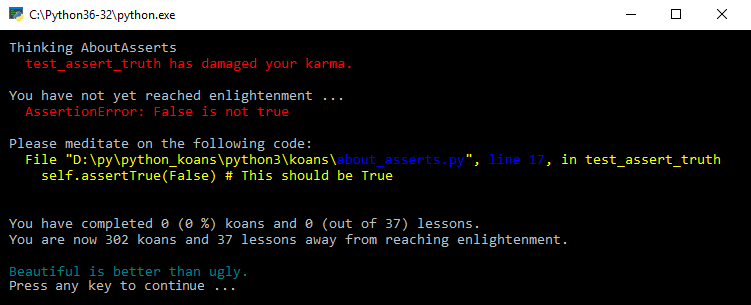 Screenshot of the output window that Visual Studio opens for program output from the running Python code.