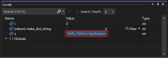 Screenshot that shows how to change the value for a variable in the Locals window during debugging in Visual Studio.