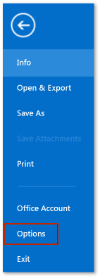The Options button in Outlook 2013 Preview The Options button in Outlook 2013 Preview