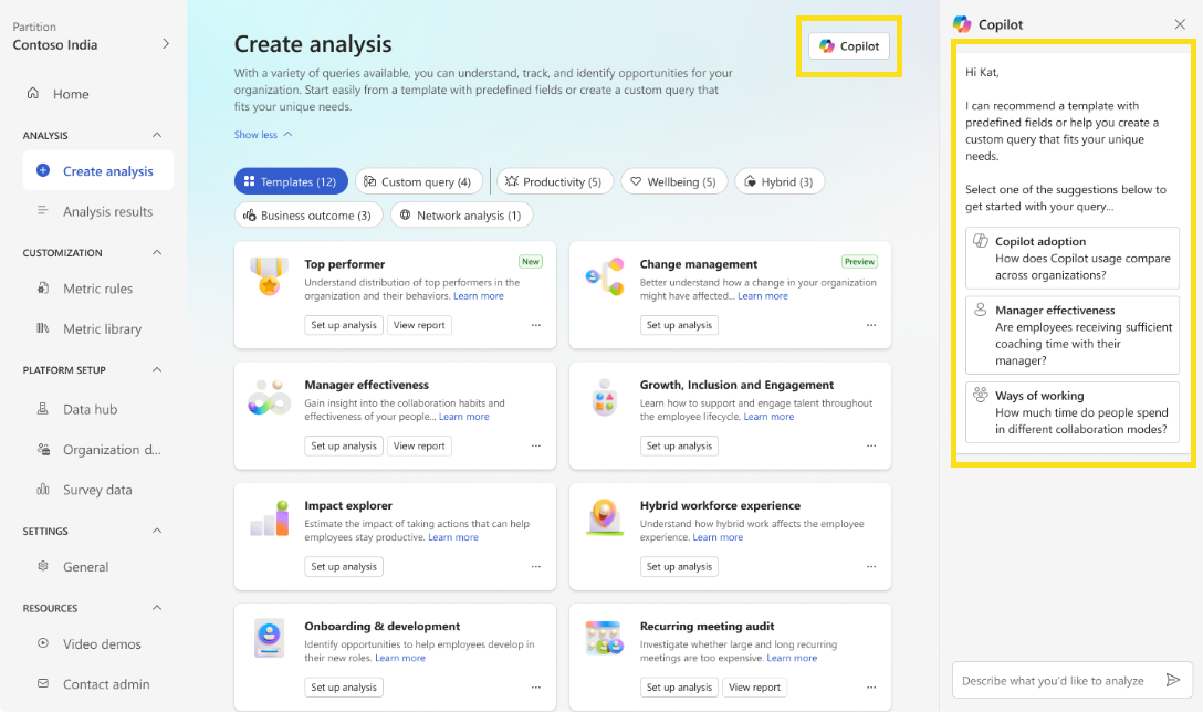 Screenshot that shows where to find specific queries suggested by Copilot.