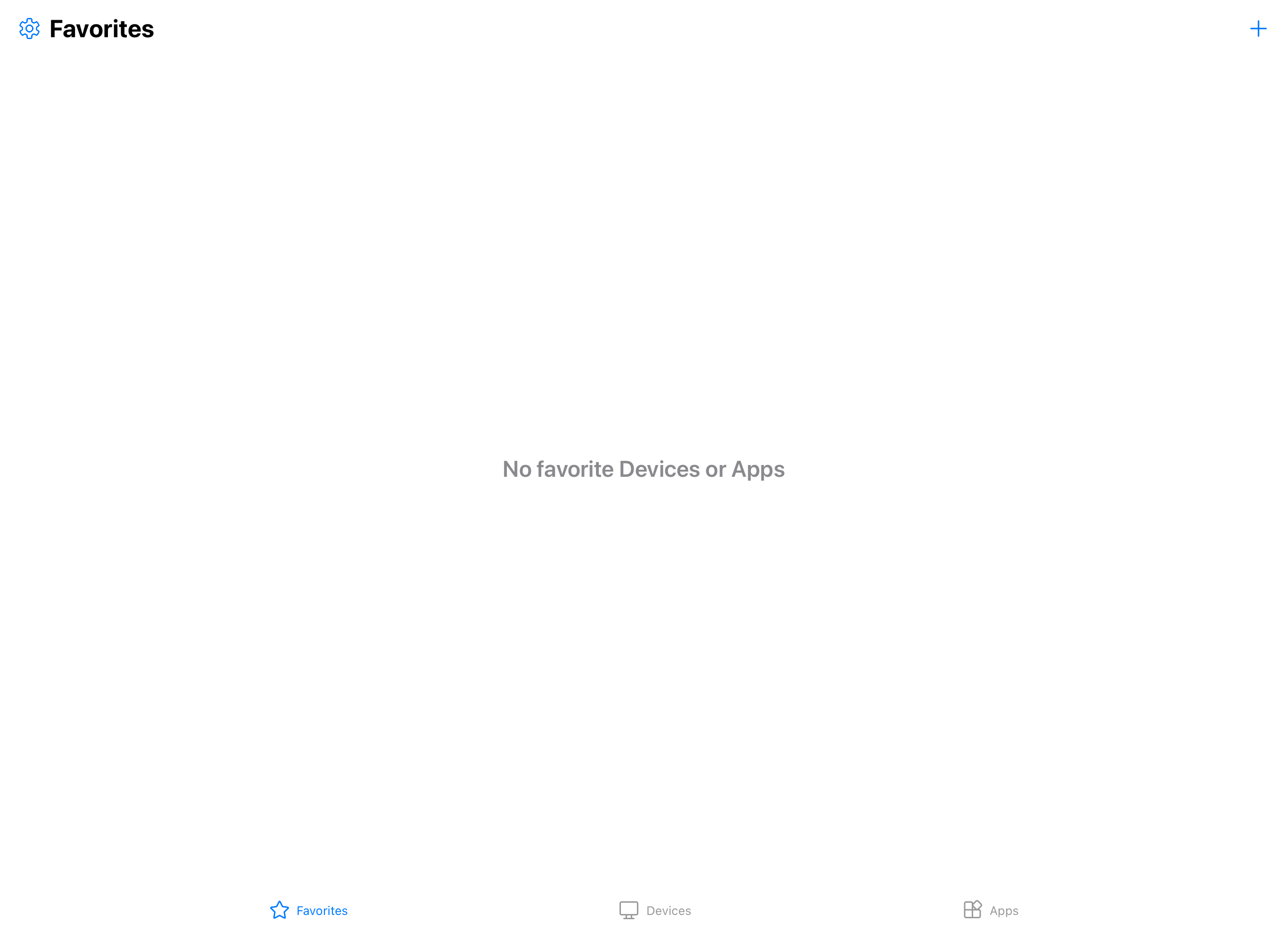A screenshot showing the favorites tab for Windows App on iPadOS with Azure Virtual Desktop.