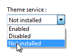 screen shot of drop-down list with three options