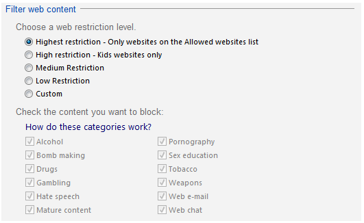 screen shot: selected button, selected check boxes