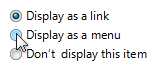screen shot of three radio buttons