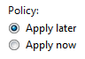 screen shot of first radio button as default