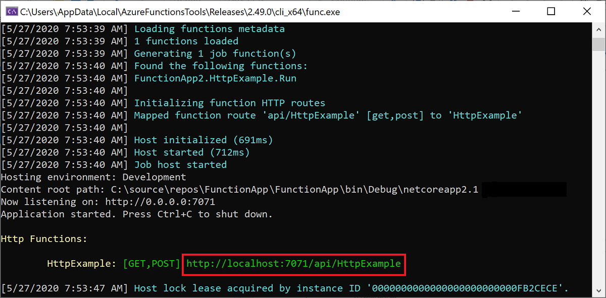 Azure lokale uitvoeringsomgeving