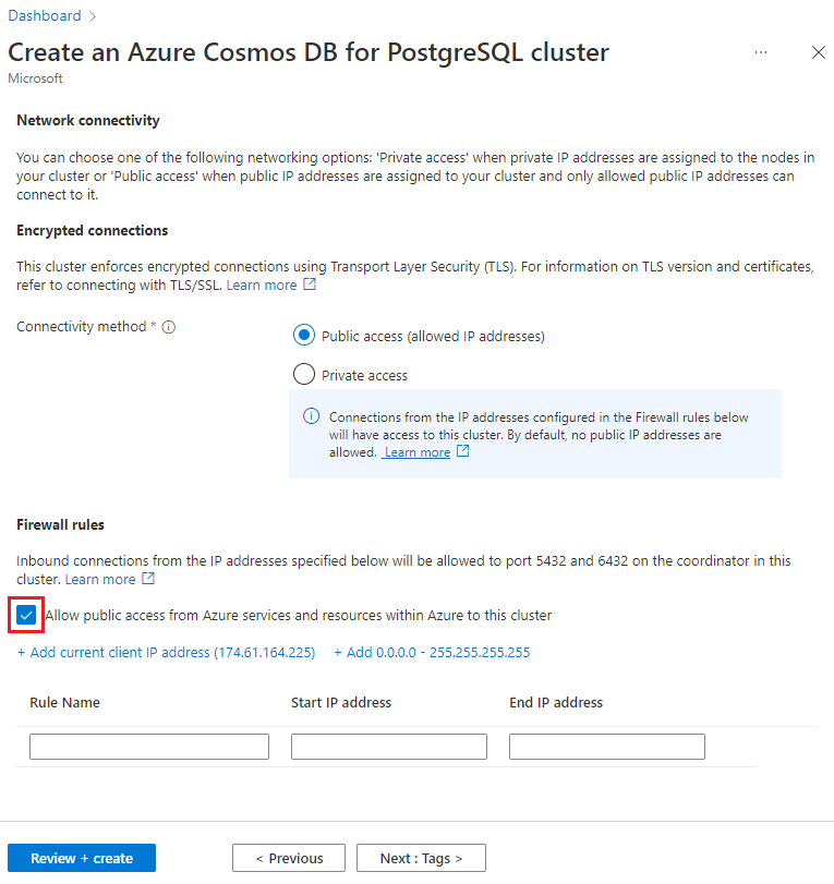 Schermopname van het tabblad Netwerken op het Creëren-scherm.